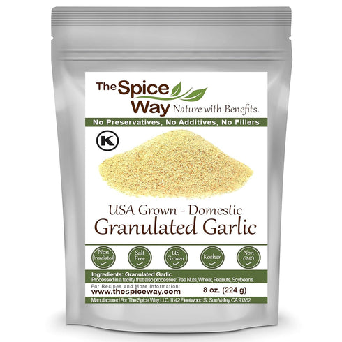 The Spice Way Granulated Garlic - Domestic, US Grown (8 oz) resealable bag...