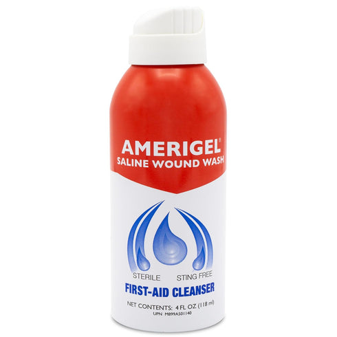 AMERIGEL - Saline Wound Wash - First Aid Cleansing Solution - Advanced Skin and Wound Care - 4 Fl. Oz....