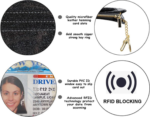 woogwin Womens Slim RFID Credit Card Holder Mini Front Pocket Wallet Coin Purse Keychain...