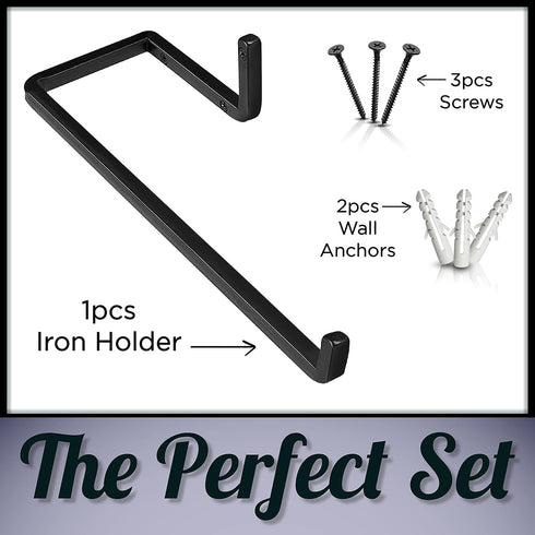 Wrought Iron Paper Towel Holder - Wall Mount Paper Towel Rack for Kitchen, Rustic Wall Mount Holder for Farmhouse Style Homes & Vintage Houses, Bl...