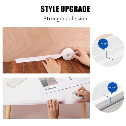 White Caulk Tape Self Adhesive - Waterproof Toilet Caulk Strip - Toilet Sealer Around Toilet Base - Caulking Tape for Bathroom, Bathtub, Floor Wal...