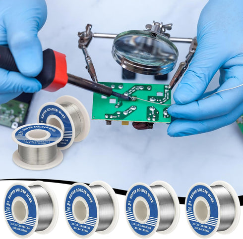 4 Pack Sn60 Pb40 Tin Rosin Core Solder Wire Content 2.0% Solder Flux for Electrical Soldering Electronics Repairing Circuit Board DIY Home Applian...