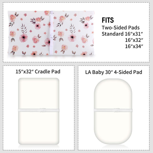 Tyke Bliss Pink Changing Pad Cover for Girls – Stretchy Floral Changing Pad Covers Made with 100% Combed Cotton Jersey Knit, Super Soft, Diaper Ch...