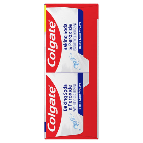 Colgate Baking Soda & Peroxide Toothpaste - Whitens Teeth, Fights Cavities & Removes Stains, Brisk Mint, 6 Ounce (Pack of 2)...
