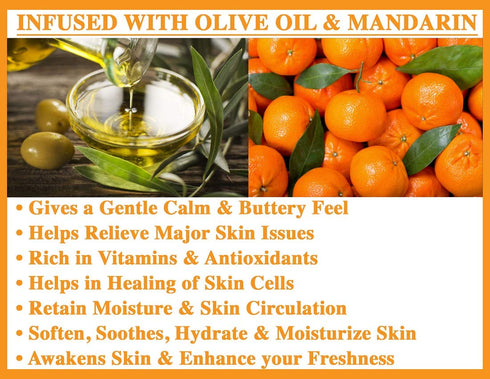 Olivia Care Bath & Body Bar Mandarin Soap 4 Pack Gift Box Organic, Vegan & Natural Contains Olive Oil Repairs, Hydrates, Moisturizes & Deep Cleans...