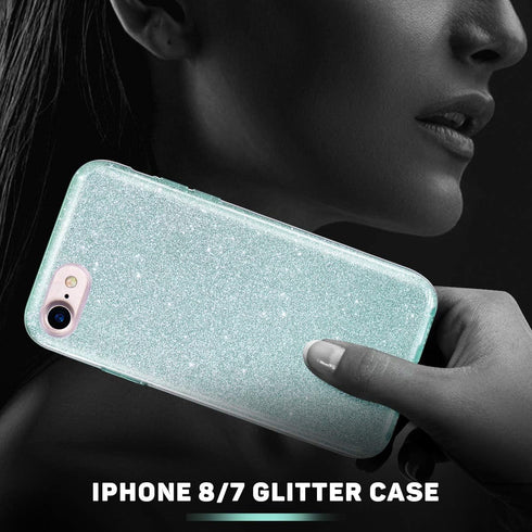 MATEPROX Compatible with iPhone Se 2022 case,iPhone SE 2020 case, iPhone 8 case,iPhone 7 Glitter Bling Sparkle Cute Girls Women Protective Case fo...