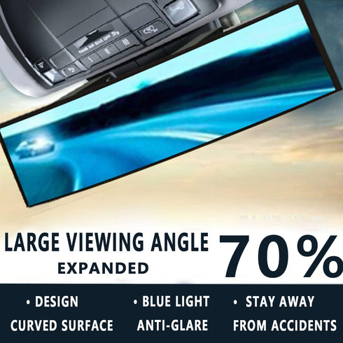 MIAOKE Blu-Ray Car Mirror - 12 Inch Anti-Glare Easy To Install, Universal All Car Wide Angle Panoramic Rear View Mirror Accessory...