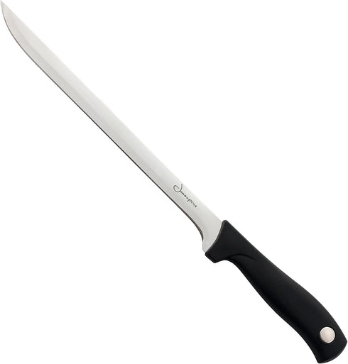 Ham Carving Knife with Honing Steel and Ham Cover - Professional Set for Slicing Serrano, Ibérico Ham & Italian Prosciutto...