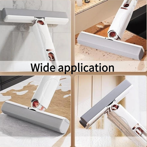 3 Sponge and 1 Handle Portable Mini Mop for Small Spaces, Desktop Self-Squeeze Mini Mop with Strong Absorbent Cleaner Sponge, Wet and Dry Use for ...
