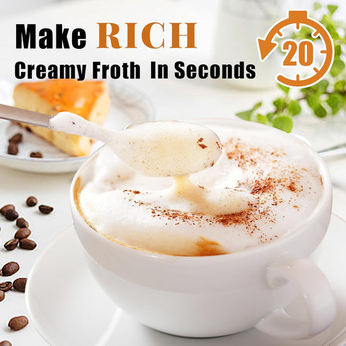 Nahida Cement Gray Milk Frother Wand for Coffee, Frother Handheld Rechargeable Electric Whisk with 3 Heads 3 Speeds Drink Mixer Coffee Frother Foa...