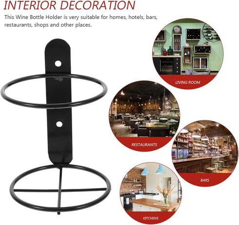 LIFKOME 2Pcs Wall Mounted Wine Rack Red Wine Display Holder Individual Wall Wine Rack Wine Holder Organizer Wine Storage Rack Upright Bottle Rack ...