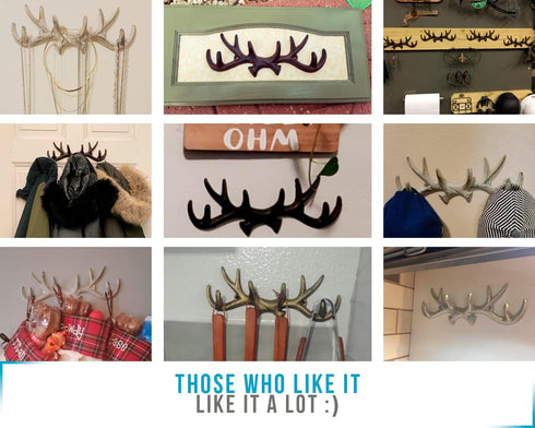 Comfify Vintage Cast Iron Deer Antlers Wall Mounted Hooks | Antique Finish Metal Clothes Hanger Rack w/Hooks | Includes Screws and Anchors | Antiq...