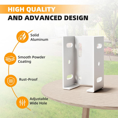 Aluminum Fence Bracket for Vinyl Fencing,Fence Bracket Used for Connecting Panel to Post,Vinyl Fence Brackets Fit 2.75in Rails,Heavy Duty Metal Fe...