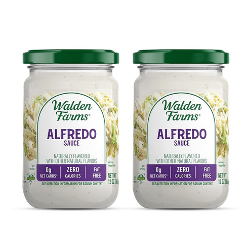 Walden Farms Light Alfredo Sauce 12 oz. Jar (2 Pack) - Thick & Creamy, Vegan, Paleo and Keto Friendly, Non-Dairy Milk Substitute, 0g Net Carbs - P...