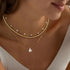 Gold Pearl Necklace?Layered Gold Choker Necklaces for Women Pearl Pendant Necklaces Stackable Stacked Stacking Layering Dainty Gold Necklace Pearl...