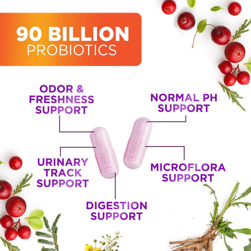 Probiotics for Women with Prebiotics - Women's Probiotic Blend Formulated for Digestive, Vaginal PH, Urinary & Immune Health Support, 90 Billion C...