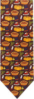 Jacob Alexander Men's Pumpkin Pie Grapes Pears Hats Candles Happy Thanksgiving Regular Neck Tie - Brown...