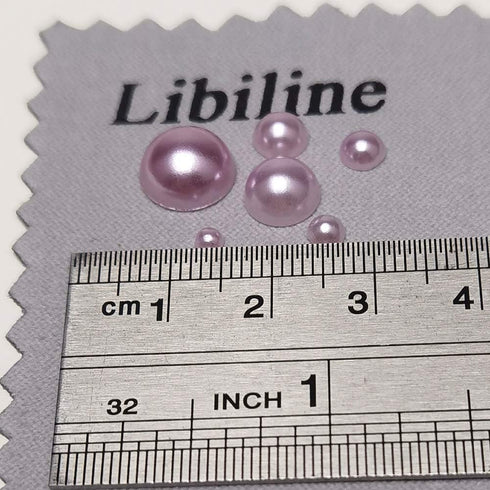 Libiline 1 Box 1170pcs Purple Mix Sizes Round 3/4/5/6/8/10mm Flat Back Beads Half Pearl Scrapbooking Bead for Wedding Ornament (Purple)...