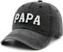 Mens PAPA Hat, Best Dad Ever Gifts from Daughter Wife, Washed Cotton Embroidered PAPA Baseball Cap Black...