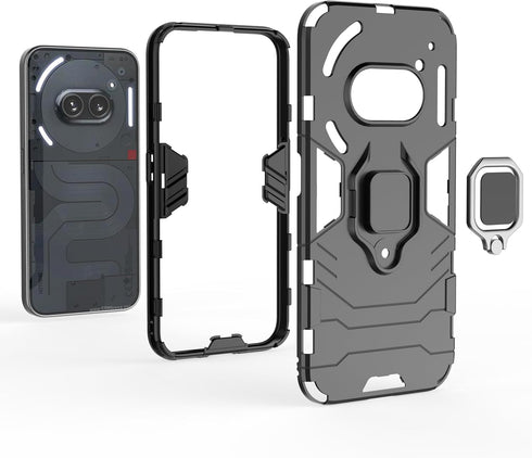 Case for Nothing Phone 2a, Nothing Phone (2a) Case with Stand Kickstand Ring Heavy Duty Magnetic Car Mount Anti-Fall Shockproof Protective Slim Ca...