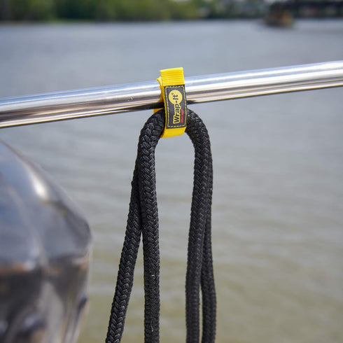 Quick-Straps by Wrap-It Storage - 12" (12 Pack) Yellow - Extension Cord Holder for RV and Boat Organizing...