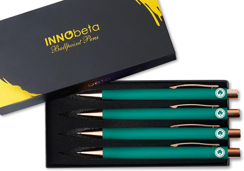 InnoBeta Irish Gifts for Women, Men, Teens, Ballpoint Pen Set of 4, Lucky Shamrock Irish Theme Stuff for Friends, Coworkers...