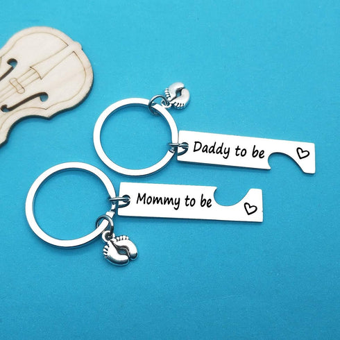 Xiahuyu Pregnancy Announcement Keychain - Silver - Modern - Parenthood - Unisex Adult - New Parents, Expectant Parents...