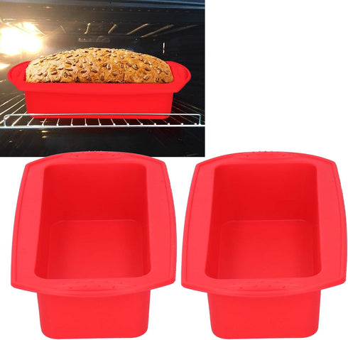 2Pcs Silicone Bread Tools 2lb Cake Pan Rectangle Loaf Pan Baking Tool Nonstick Bakeware Accessories for Home Kitchen Bakery...