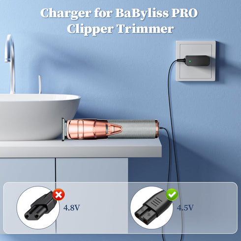 4.5V Charger for Babyliss Pro FX870 FX825 FX820 FX788 FX787 FX726 FXSSM Hair Trimmer AC/DC Power Adapter for BabylissPro FX Barberology Clippers T...
