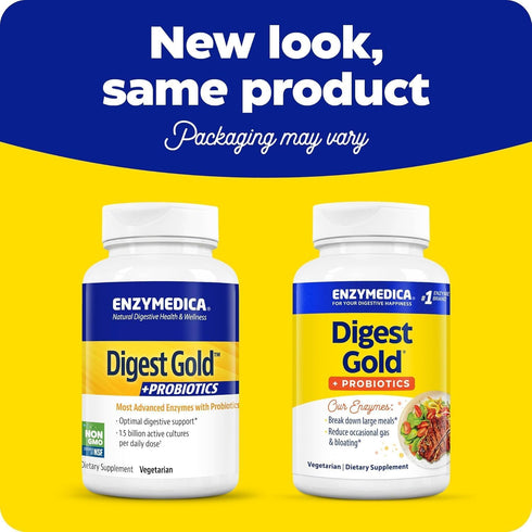 Enzymedica Digest Gold + Probiotics, 2-in-1 Formula for Gut Health, Digestive Enzymes & 1.5 Billion Active Probiotic Cultures, 45 Count...