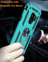 IKAZZ for Galaxy S9 Case,Military Grade Shockproof Heavy Duty Protective Phone Cover Pass 16ft Drop Test with Magnetic Kickstand Turquoise...
