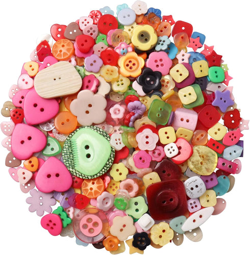 Buttons Resin Buttons 2 and 4 Holes Assorted Buttons for Sewing Crafts DIY Projects Button Painting Craft Buttons (Multiform)...