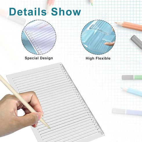 Line Stencil Straight Line Stencil 0.35inch Spacing Line Plastic Writing Guide Template Line Drawing Stencil Template for Journaling Scale Writing...