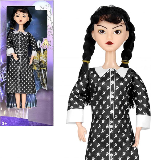 Girls Black Dolls, 11.5'' Toys Long Sleeve Dots Black Hair & Black Shoe, Birthday for Girls Fans Kids...