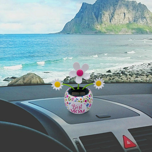 Pink Solar Dancer Flower, Solar Powered Dancing Car Dashboard Decor, Solar Dancing Flower, Solar Dancing, Car Swinging Dancing Ornamental, Car Win...