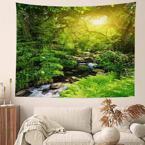 Llamazing Forest Creek Landscape Tapestry - Home Decor for Living Room and Bedroom - Magic Curtain (90.5''L70.8''W)...
