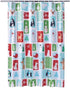 Christmas Holiday Cheer Fabric Shower Curtain, Winter Theme with Snowmen Penguins Polar Bears Deer 70x70 inch...