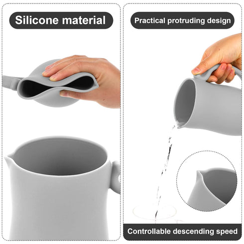 Baby Bath Rinse Cup, Silicone Rinse Shampoo Rinser Baby Hair Rinse Cup with Easy-to-grip Handle to Rinse Soap & Shampoo for Baby Bath Essentials(S...