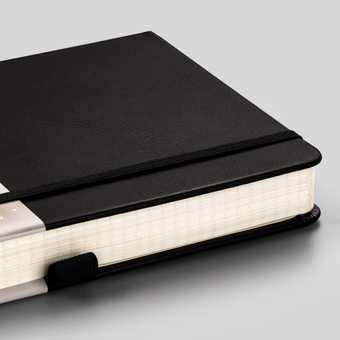 EMSHOI Graph Paper Notebook - 256 Pages A5 Graph Notebook/Journal, Hard Cover, 120gsm Thick Paper, Smooth PU Leather, Inner Pocket, 5.75'' × 8.38'...