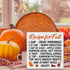 Fall Sign Recipe for Fall Wooden Sign Farmhouse Autumn Home Kitchen Decor for Desk Table Shelf Tabletop, 5 x 5 Inches...