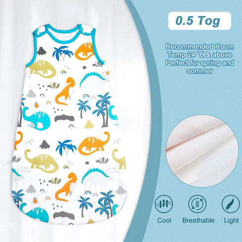 MOEMOE BABY Sleeping Sack with Feet 0.5 Tog Toddler Wearable Blanket Muslin Cotton Swaddle Blanket...