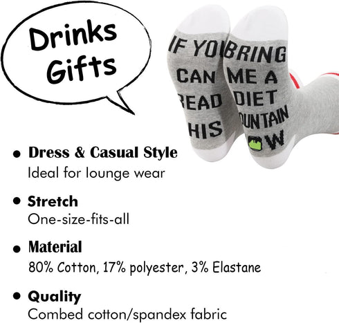 TSOTMO 2 Pairs Drink Gifts If You Can Read This Bring Me A Dirink Novelty Sock...