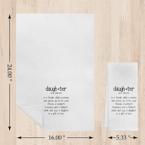 Daughter Definition Kitchen Towels Dishcloths,Inspirational Daughter Decorative Dish Towels Hand Towels Tea Towels,Birthday Gifts for Daughter,Ins...