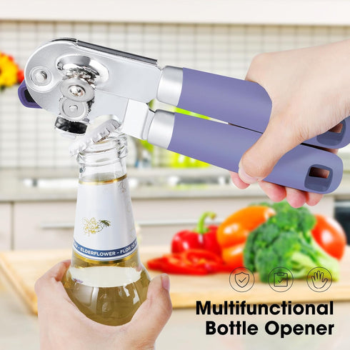 Can Opener Manual, Can Opener with Magnet, Hand Can Opener with Sharp Blade Smooth Edge, Handheld Can Openers with Big Effort-Saving Knob, Can Ope...