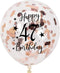 Rose Gold 47th Confetti Latex Balloons, Woman Happy 47 Years Birthday Party Balloon Decoration With Confetti, 12in, 16 Pack...
