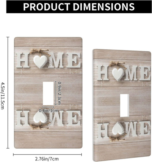 Home Wall Plate 1 Gang Single Toggle Decorative Light Switch Cover Modern Abstract Switch Plate Cover for Bedroom Kitchen Home Decor White Love...