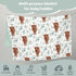 Highland Cow Eucalyptus Leaf Minky Baby Blanket Dotted Backing Boy Girl Gift, Western Farm Animal Yak Double Layer Flannel Nursery Bed Blankets, S...