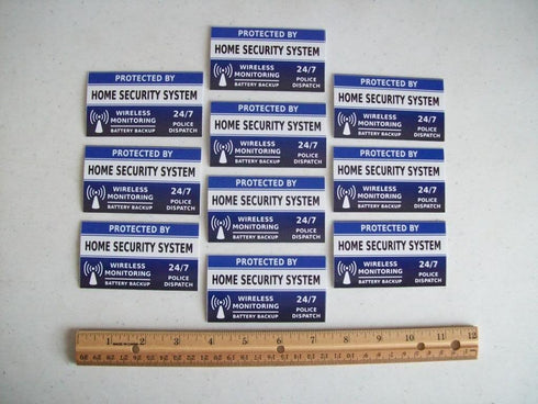10 Home Security System Window Decals Stickers - Stock # 713...
