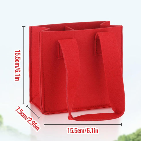 Hi.FANCY Felt Cloth Beer Bag, Protable Large Wine Cardboard Bottle Carriers with Carry Handle, 2 Bottle Wine Carrier Flexible Divider for Travel P...