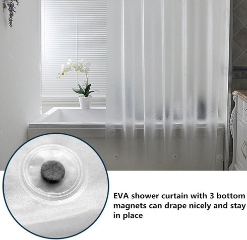 AooHome 72 Wx66 L inch Short Shower Curtain Liner, Frosted Eva Shower Curtain with Magnets, Water Repellent, Semi Transparent...
